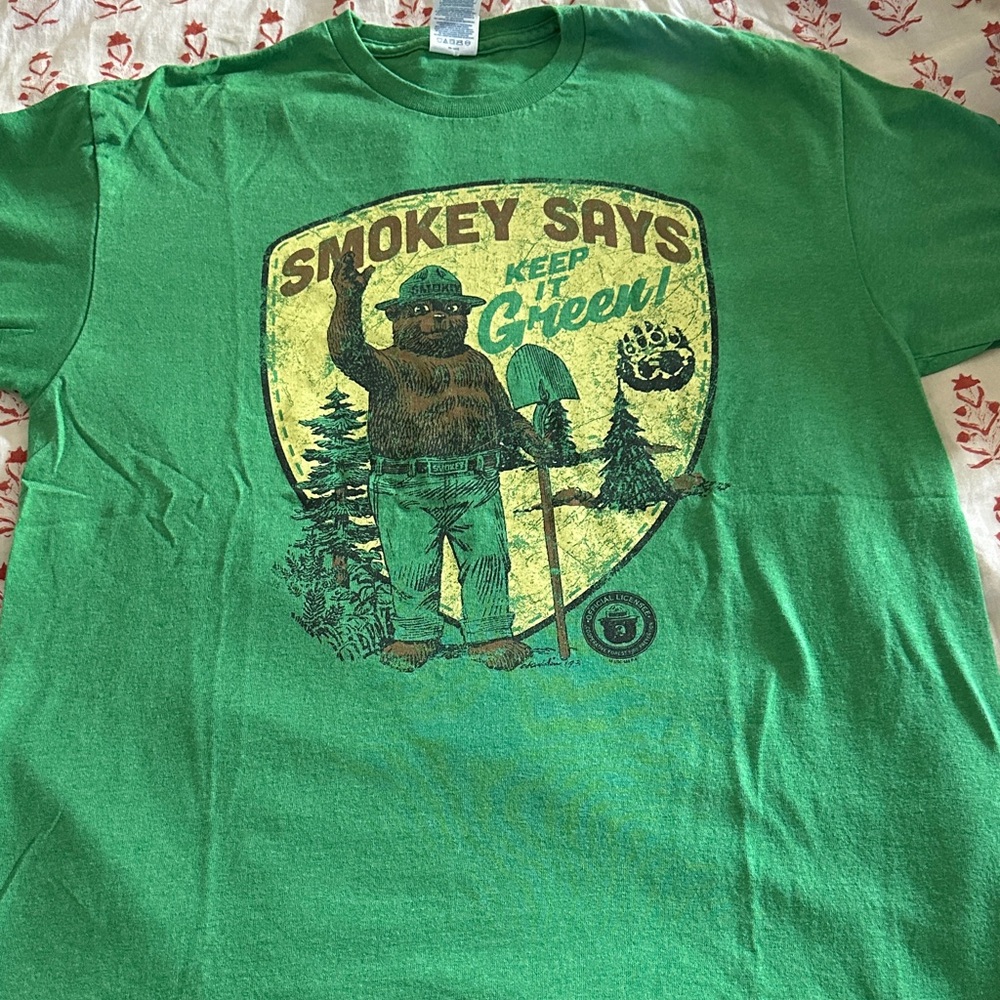 Green Smokey Bear Graphic T-Shirt